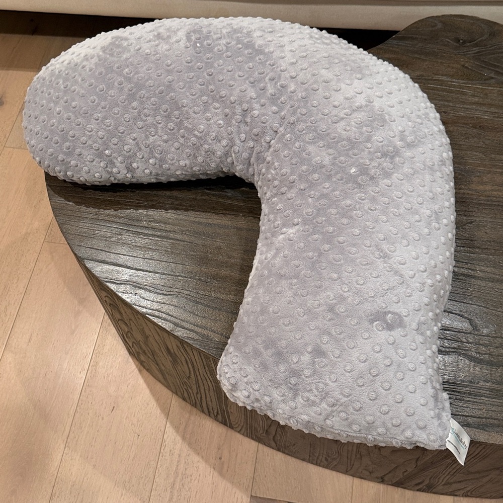 Grey chenille Water Luna Lullaby Breastfeeding Pillow. New without tags